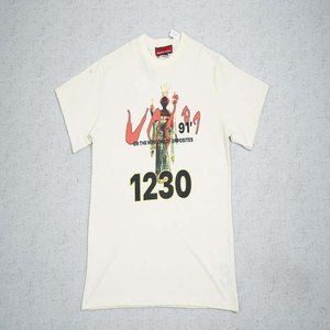 RIVINGTON ROI REBIS Flame Portrait T-Shirt - Beige Short Sleeve